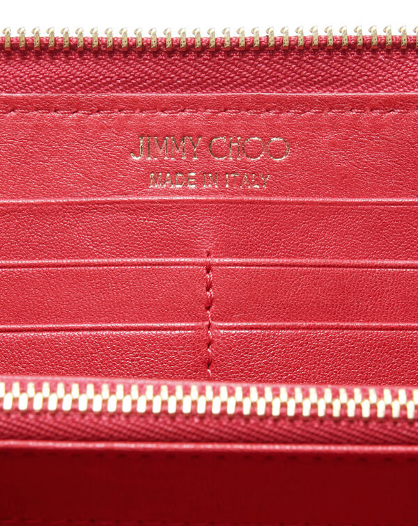 JIMMY CHOO(ジミーチュウコピー)ラウンドファスナー長財布 RED PIPPA